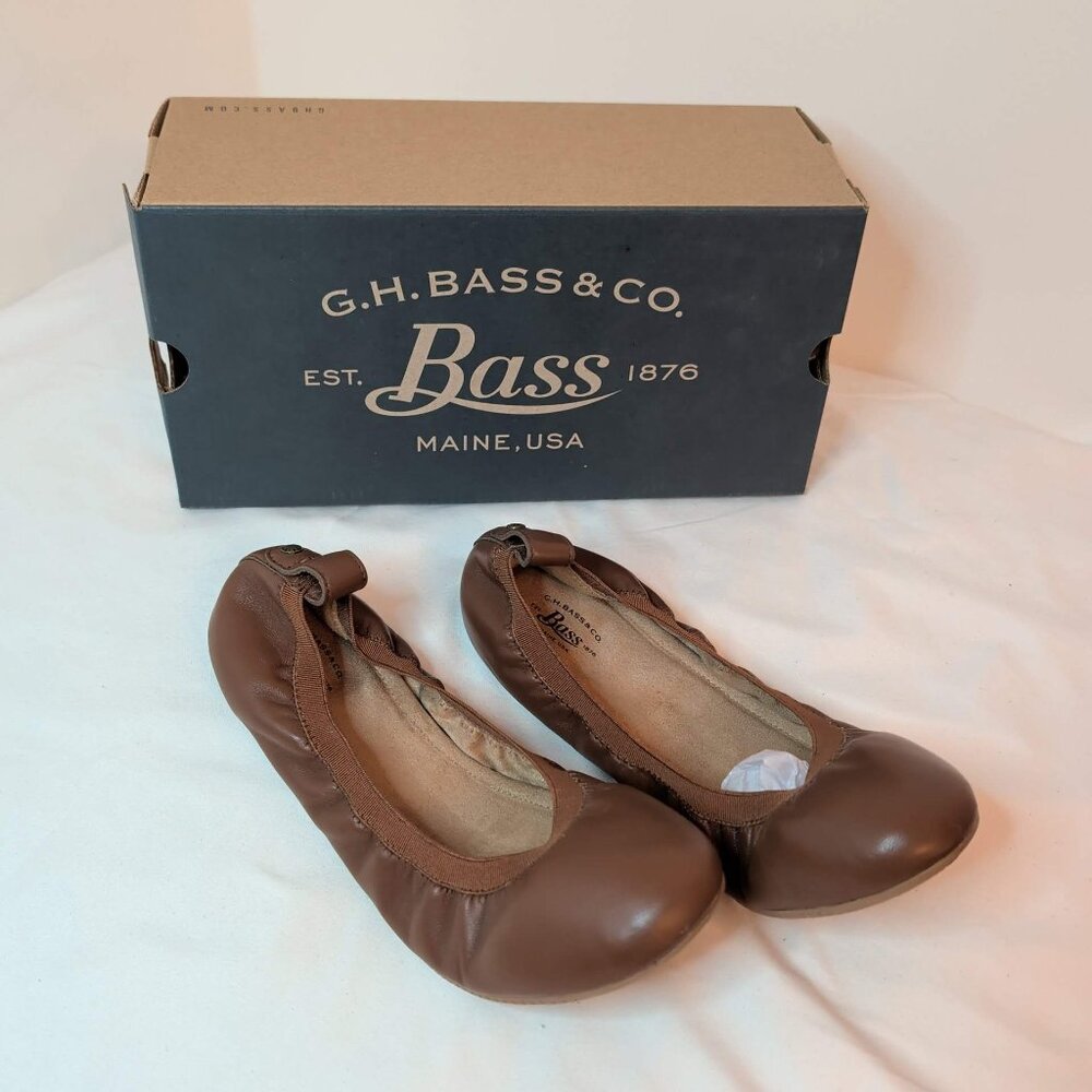 G.H. Bass & Co. Cognac Leather Lana Women's Slip-On Ballet Flats